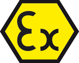 ATEX-Icon – Symbol für zertifizierte Explosionsschutztechnik ATEX-Icon – Kennzeichnung für explosionsgeschützte Geräte gemäß ATEX 2014/34/EU für sichere Anwendungen in Industrie & Labor.